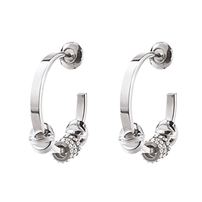 Love Memo Silver Plated Small Hoop Earrings-